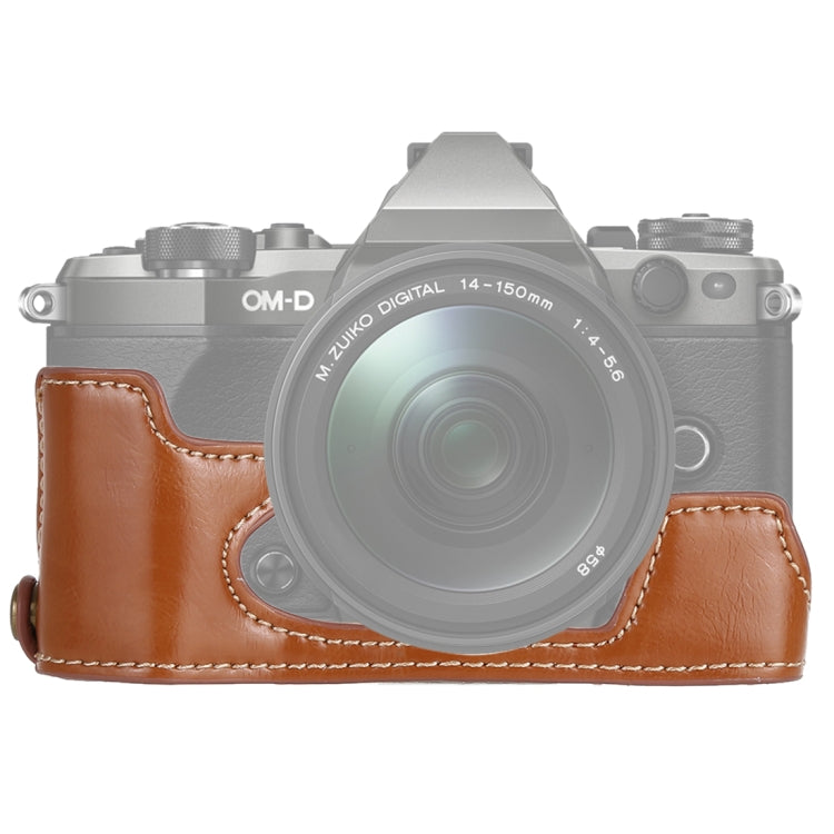 1/4 inch Thread PU Leather Camera Half Case Base for Olympus EM5 / EM5 Mark II, For Olympus EM5
