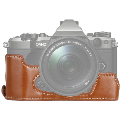 1/4 inch Thread PU Leather Camera Half Case Base for Olympus EM5 / EM5 Mark II, For Olympus EM5