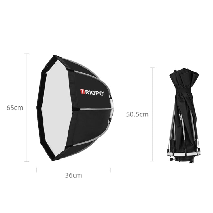 TRIOPO K65 65cm Speedlite Flash Octagon Parabolic Softbox Bowens Mount Diffuser for Speedlite, K65