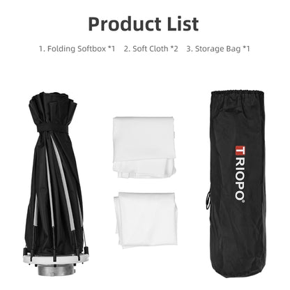 TRIOPO K65 65cm Speedlite Flash Octagon Parabolic Softbox Bowens Mount Diffuser for Speedlite, K65