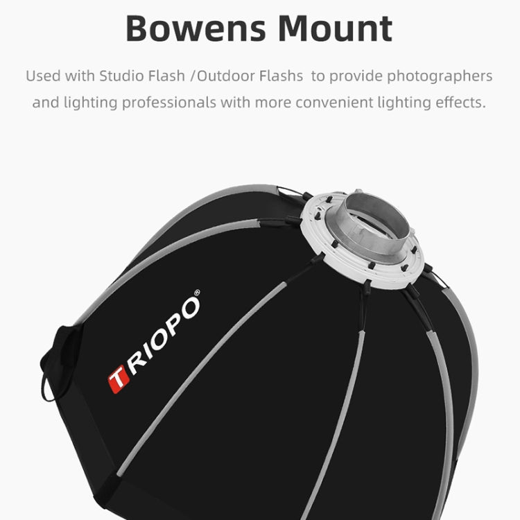 TRIOPO K65 65cm Speedlite Flash Octagon Parabolic Softbox Bowens Mount Diffuser for Speedlite, K65