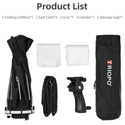 TRIOPO KS55 55cm Speedlite Flash Octagon Parabolic Softbox Diffuser with Bracket Mount Handle, KS55