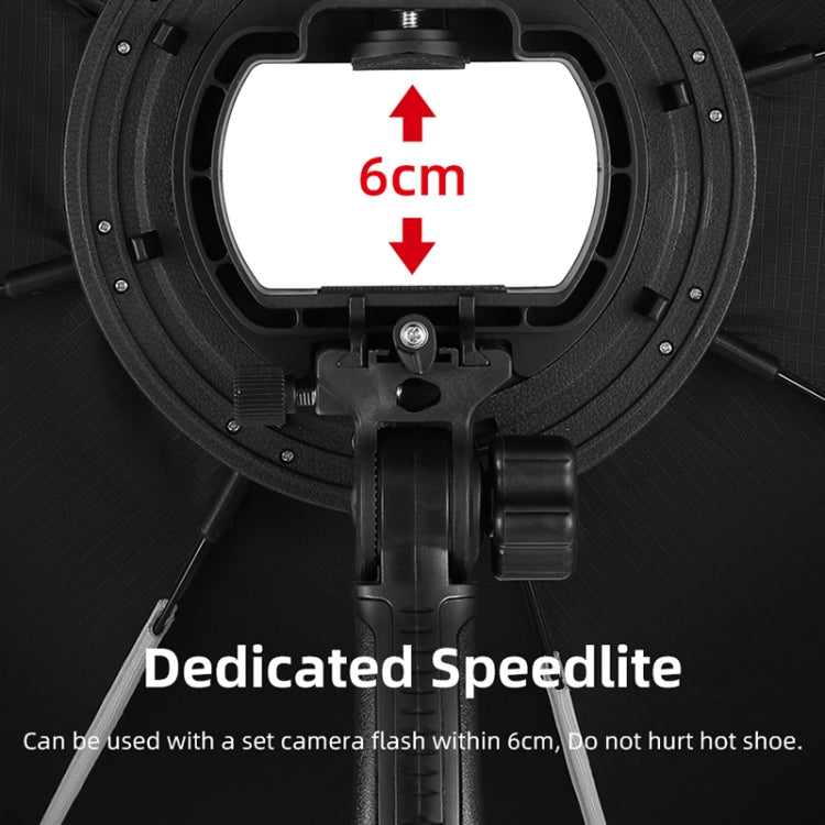 TRIOPO KS65 65cm Speedlite Flash Octagon Parabolic Softbox Diffuser with Bracket Mount Handle for Speedlite, KS65