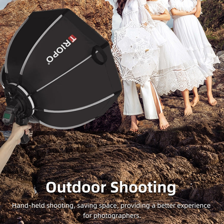TRIOPO KS65 65cm Speedlite Flash Octagon Parabolic Softbox Diffuser with Bracket Mount Handle for Speedlite, KS65