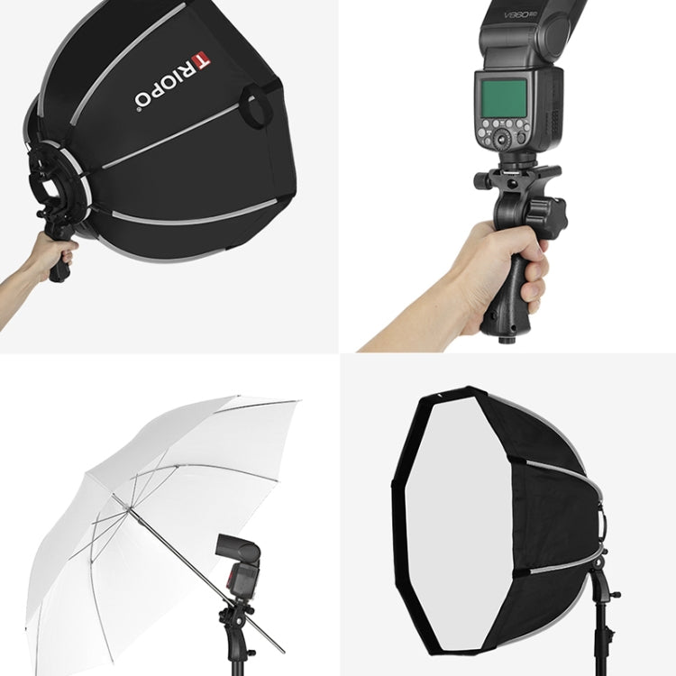TRIOPO KS65 65cm Speedlite Flash Octagon Parabolic Softbox Diffuser with Bracket Mount Handle for Speedlite, KS65