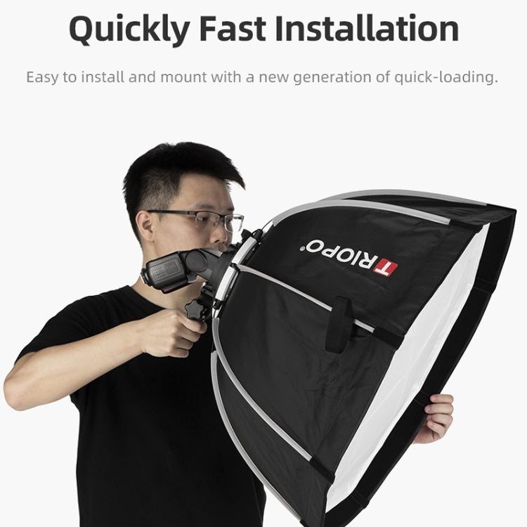 TRIOPO KS65 65cm Speedlite Flash Octagon Parabolic Softbox Diffuser with Bracket Mount Handle for Speedlite, KS65