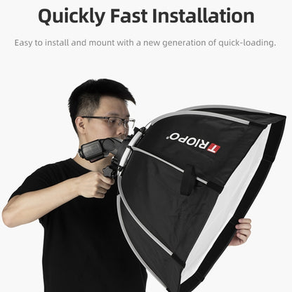 TRIOPO KS65 65cm Speedlite Flash Octagon Parabolic Softbox Diffuser with Bracket Mount Handle for Speedlite, KS65