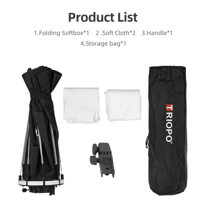 TRIOPO KX65 65cm Dome Speedlite Flash Octagon Parabolic Softbox Diffuser for Speedlite, KX65