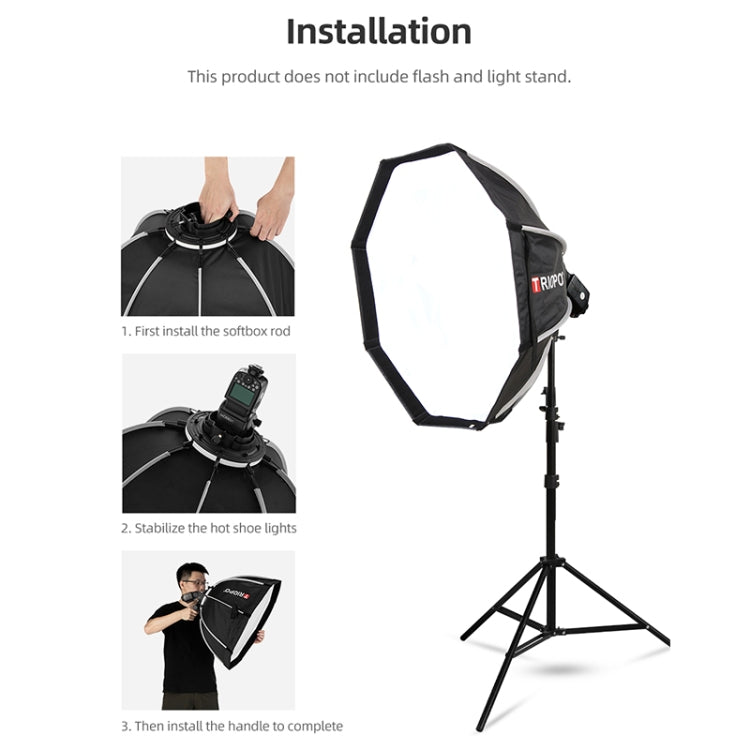 TRIOPO KX65 65cm Dome Speedlite Flash Octagon Parabolic Softbox Diffuser for Speedlite, KX65