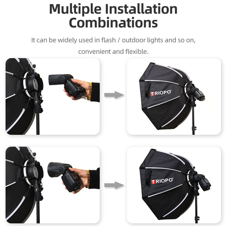 TRIOPO KX65 65cm Dome Speedlite Flash Octagon Parabolic Softbox Diffuser for Speedlite, KX65
