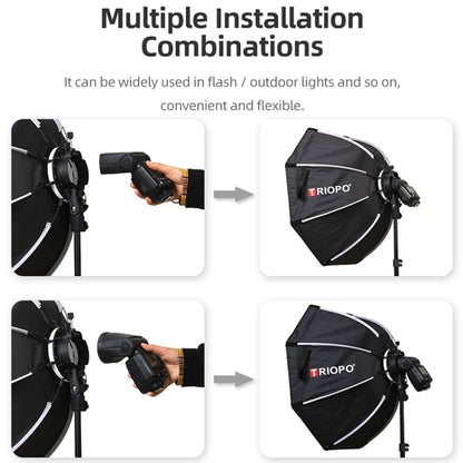 TRIOPO KX65 65cm Dome Speedlite Flash Octagon Parabolic Softbox Diffuser for Speedlite, KX65