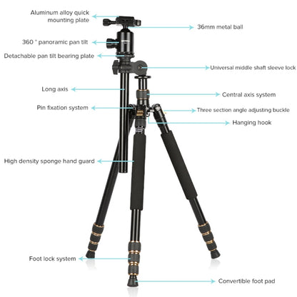 TRIOPO 652 Horizontal Arm Tripod Mount Quick Release Center Column Boom Bracket with Tripod Ball-Head, 652