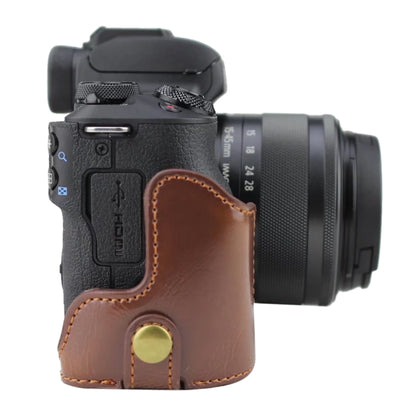 1/4 inch Thread PU Leather Camera Half Case Base for Canon EOS M50 / M50 Mark II, For Canon EOS M50