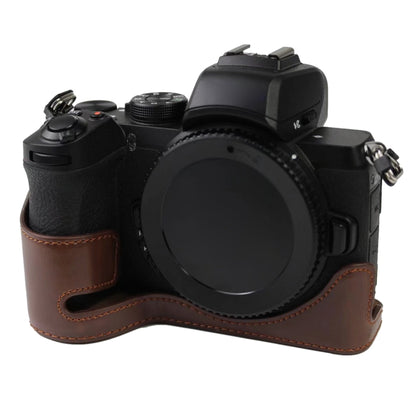 1/4 inch Thread PU Leather Camera Half Case Base for Nikon Z50, For Nikon Z50