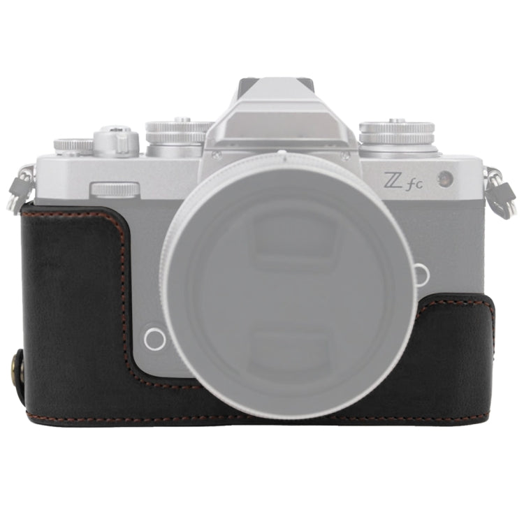 1/4 inch Thread PU Leather Camera Half Case Base for Nikon Z fc, For Nikon Z fc