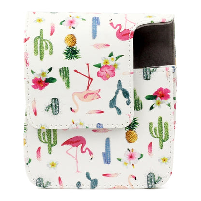 Flamingo Cactus Pattern PU Leather Protective Camera Case Bag For FUJIFILM Instax Mini90 Camera, Flamingo Cactus