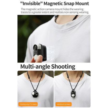 For Insta360 GO 3 Sunnylife Magnetic Neck Mount Chest Body Camera Necklace Lanyard POV Vlog Holder, ZJ780