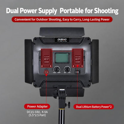 TRIOPO TTV-480Bi 48W 2700-6500K Bi-Color 480 LEDs Video Fill Light, TTV-480Bi (EU Plug), TTV-480Bi (US Plug)