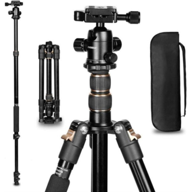 TRIOPO K2508S+B1S Adjustable Portable  Aluminum Alloy Tripod with Ball Head for SLR Camera, K2508S+B1S (Black), K2508S+B1S (Gold), K2508S+B1S (Red)