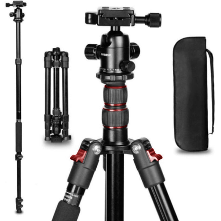 TRIOPO K2508S+B1S Adjustable Portable  Aluminum Alloy Tripod with Ball Head for SLR Camera, K2508S+B1S (Black), K2508S+B1S (Gold), K2508S+B1S (Red)