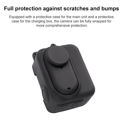 For Insta360 GO 3 Camera Body Charging Case Silicone Case with Lens Cap & Strap