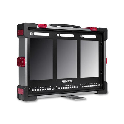 FEELWORLD PS101 Triple 10.1-inch Vertical Dispaly Carry-on Monitor High Brightness 1000nit Portable Protective Case