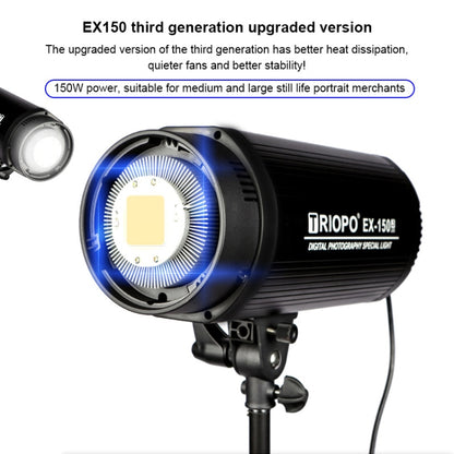 TRIOPO EX-150W Studio Flash Built-in Dissipate Heat System with EX-150III LED Single Light, EX-150W