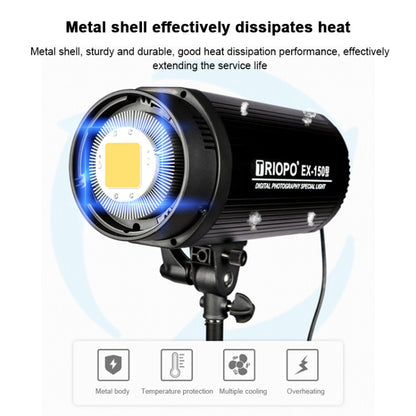 TRIOPO EX-150W Studio Flash Built-in Dissipate Heat System with EX-150III LED Single Light, EX-150W