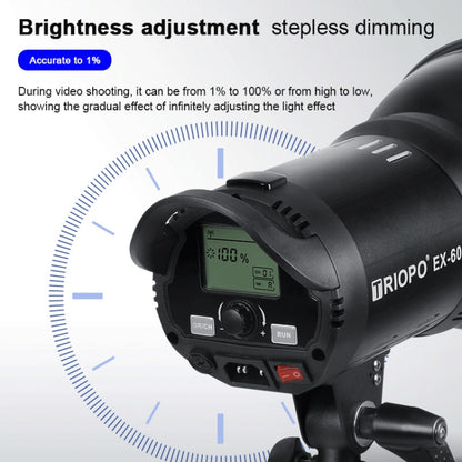 TRIOPO EX-60W Studio Flash Built-in Dissipate Heat System with EX-60III LED Single Light, EX-60W