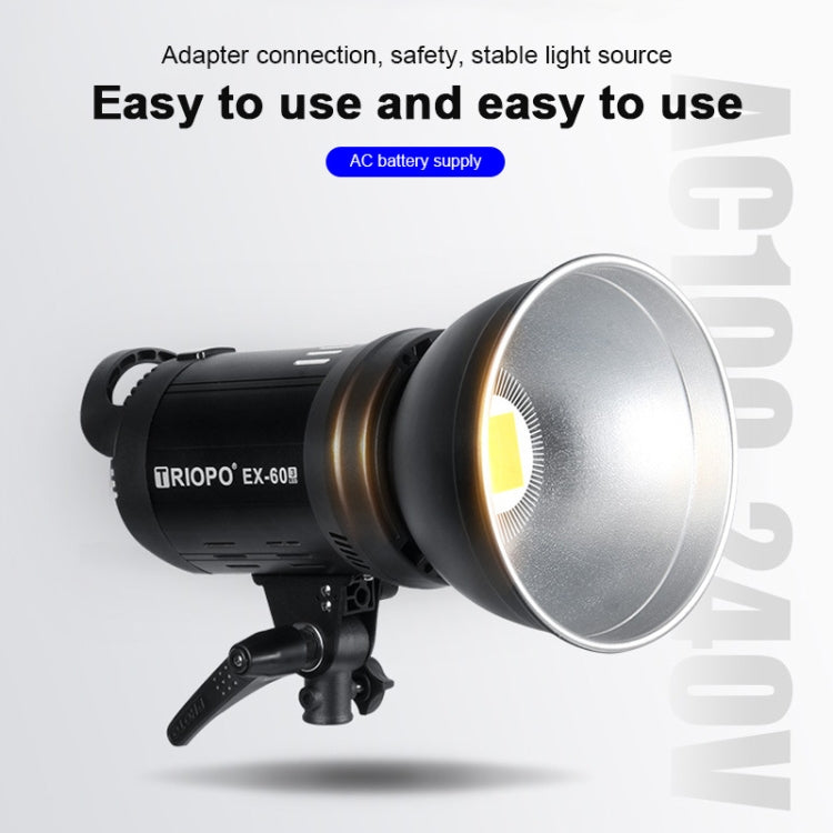 TRIOPO EX-60W Studio Flash Built-in Dissipate Heat System with EX-60III LED Single Light, EX-60W