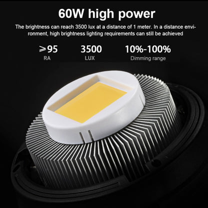 TRIOPO EX-60W Studio Flash Built-in Dissipate Heat System with EX-60III LED Single Light, EX-60W
