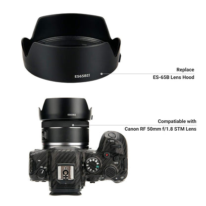 ES-65BII Lens Hood Shade for Canon RF 50mm F1.8 STM Lens, ES-65BII