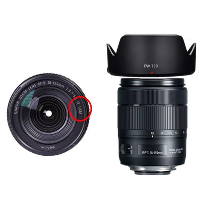 EW-73D Lens Hood Shade for Canon EF-S 18-135mm f/3.5-5.6 IS USM Lens, EW-73D
