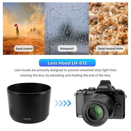 LH-61E Lens Hood Shade for Olympus ZUIKO DIGITAL ED 75-300mm F4-5.6 / ED 75-300mm F4.8-6.7 Lens, For Olympus LH-61E