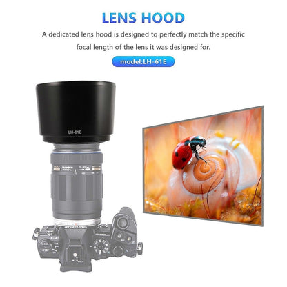 LH-61E Lens Hood Shade for Olympus ZUIKO DIGITAL ED 75-300mm F4-5.6 / ED 75-300mm F4.8-6.7 Lens, For Olympus LH-61E