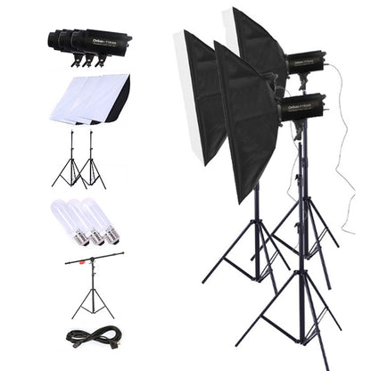 TRIOPO Oubao TTR300W 60x90cm Studio Softbox + 2.8m Tripod Mount + 3x E27 150W Light Bulb Photography Lighting Set, TTR300W
