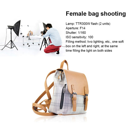 TRIOPO Oubao TTR300W 60x90cm Studio Softbox + 2.8m Tripod Mount + 3x E27 150W Light Bulb Photography Lighting Set, TTR300W