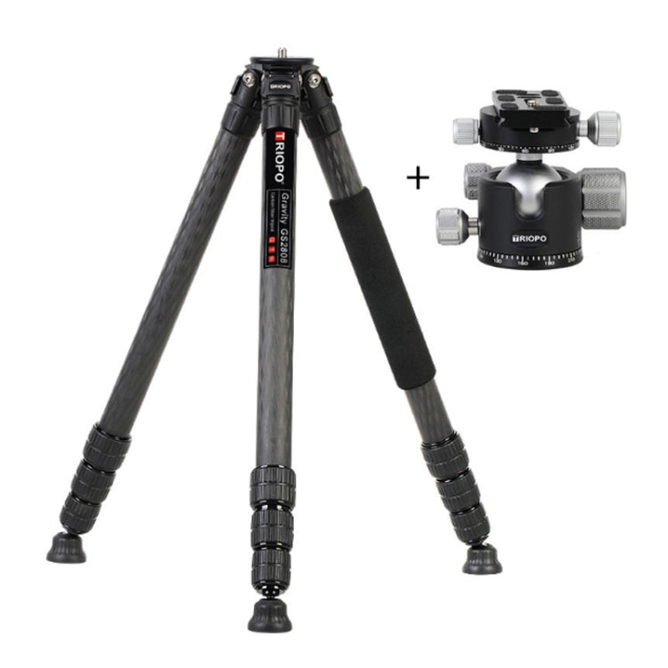 TRIOPO GS2808 Camcorder Photography No Axial Carbon Fiber Tripod Mount Holder with Ball Head, Load: 15KG, GS2808