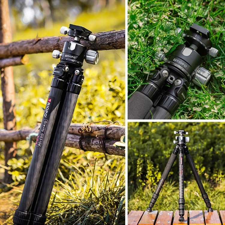 TRIOPO GS2808 Camcorder Photography No Axial Carbon Fiber Tripod Mount Holder with Ball Head, Load: 15KG, GS2808