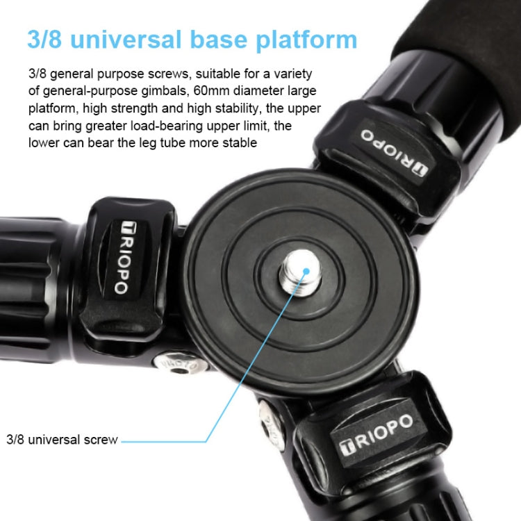 TRIOPO GS2808 Camcorder Photography No Axial Carbon Fiber Tripod Mount Holder with Ball Head, Load: 15KG, GS2808