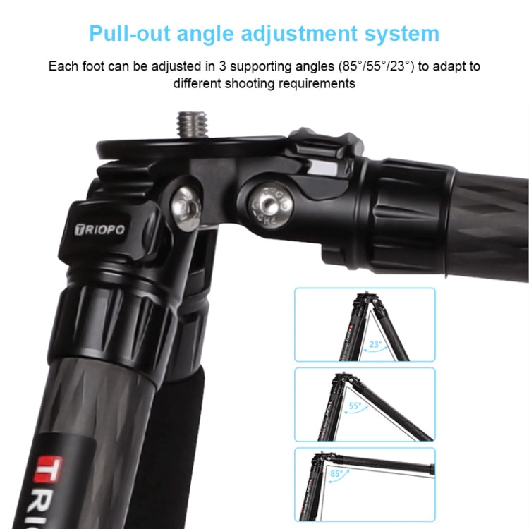TRIOPO GS2808 Camcorder Photography No Axial Carbon Fiber Tripod Mount Holder with Ball Head, Load: 15KG, GS2808
