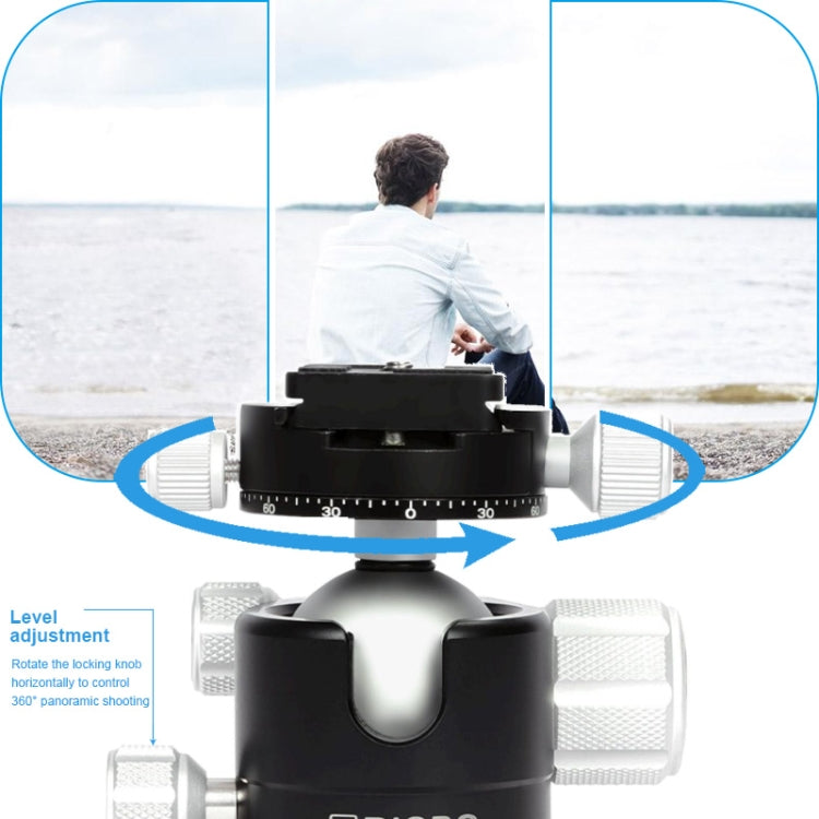 TRIOPO GS2808 Camcorder Photography No Axial Carbon Fiber Tripod Mount Holder with Ball Head, Load: 15KG, GS2808