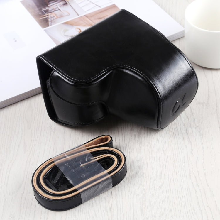 Full Body Camera PU Leather Case Bag with Strap for Sony A6400 / ILCE-A6400, For Sony A6400