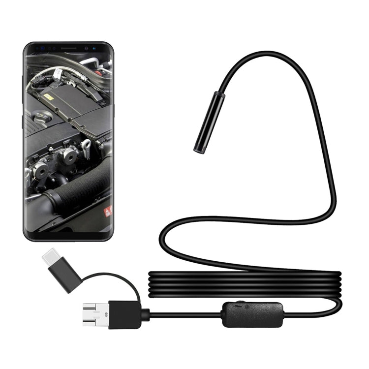 Y101 8mm Spiral Head 3 In 1 Waterproof Digital Endoscope Inspection Camera, Length: 2m Flexible Cable, Length: 2m Flexible Cable