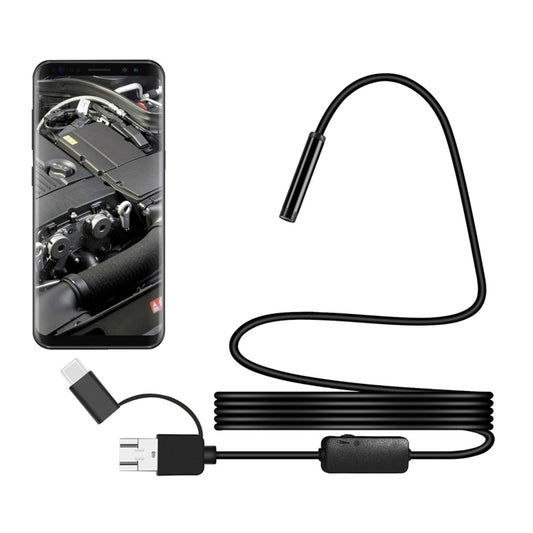 Y101 8mm Spiral Head 3 In 1 Waterproof Digital Endoscope Inspection Camera, Length: 2m Flexible Cable, Length: 2m Flexible Cable