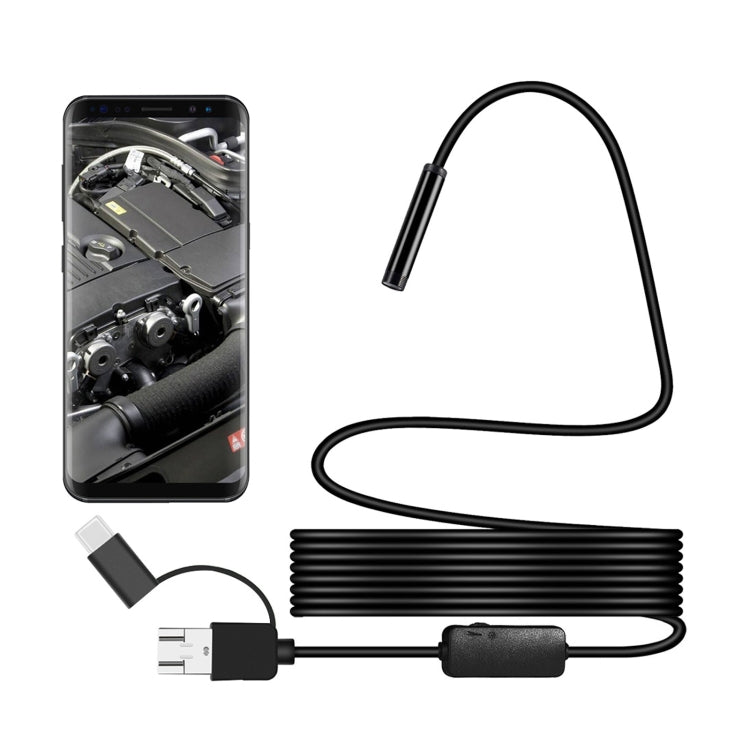 Y101 8mm Spiral Head 3 In 1 Waterproof Digital Endoscope Inspection Camera, Length: 3.5m Flexible Cable, Length: 3.5m Flexible Cable