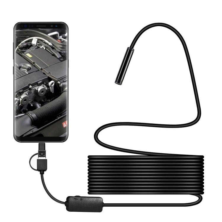 Y101 8mm Spiral Head 3 In 1 Waterproof Digital Endoscope Inspection Camera, Length: 3.5m Hard Cable, Length: 3.5m Hard Cable
