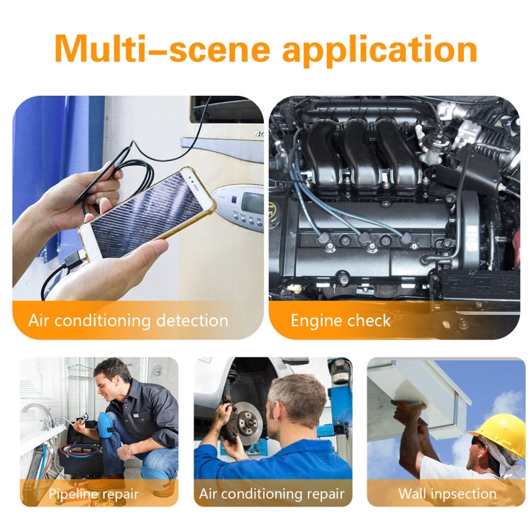Y101 8mm Spiral Head 3 In 1 Waterproof Digital Endoscope Inspection Camera, Length: 3.5m Hard Cable, Length: 3.5m Hard Cable