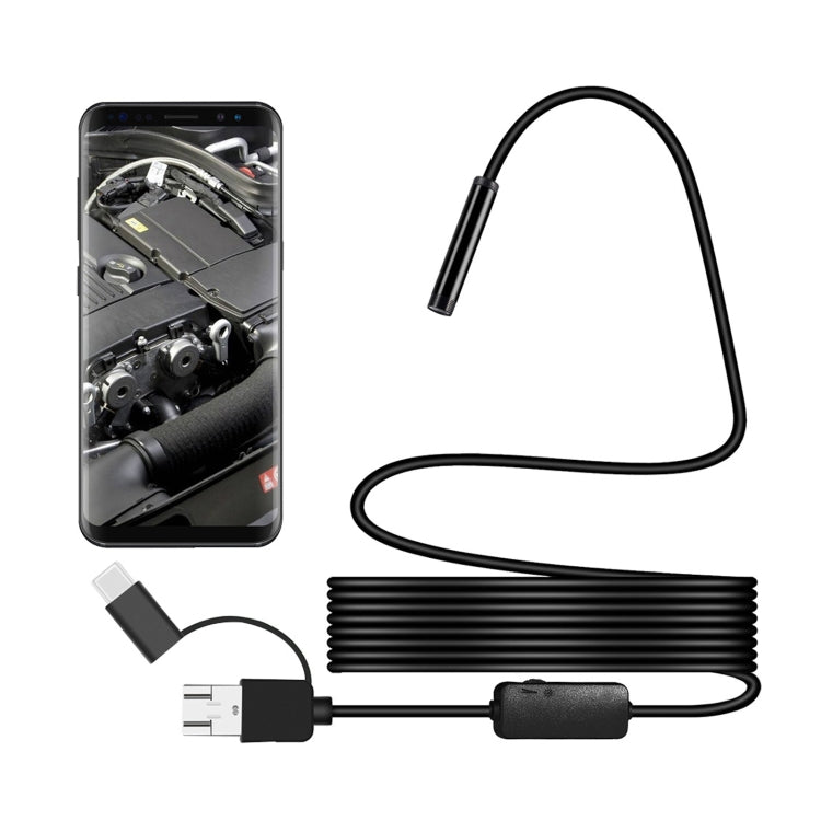 Y101 8mm Spiral Head 3 In 1 Waterproof Digital Endoscope Inspection Camera, Length: 3.5m Hard Cable, Length: 3.5m Hard Cable