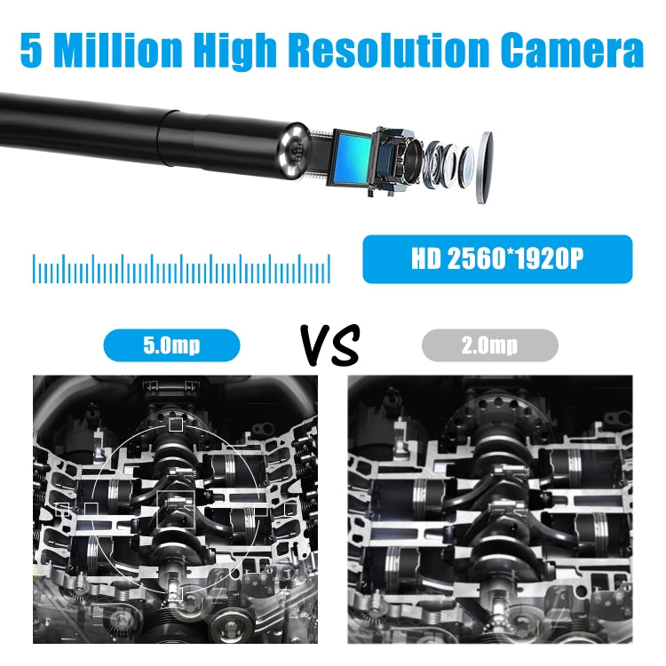 F220 5.5mm HD 5.0MP WIFI Endoscope Inspection Camera with 6 LEDs, Length: 2m, Length: 2m